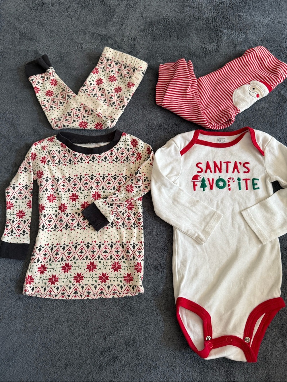 Carters & Burts Bees- Christmas Holiday Pajama Set size 12 months